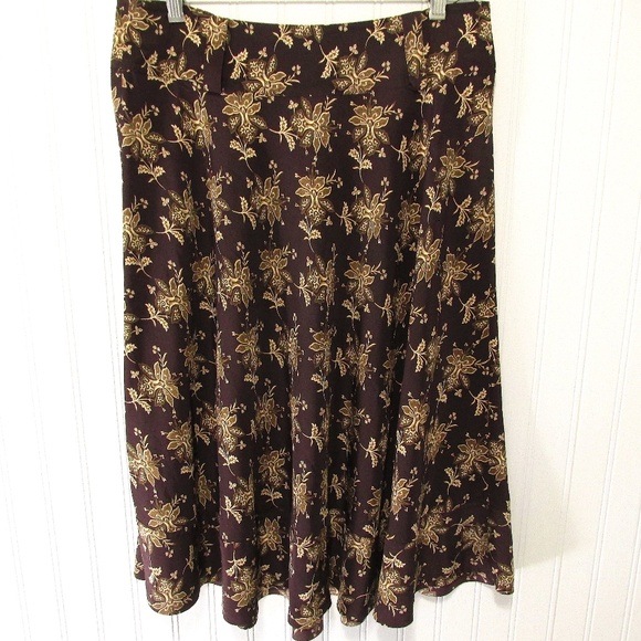 Sundance A-line Floral Silk Skirt, Size 8 - Picture 3 of 7
